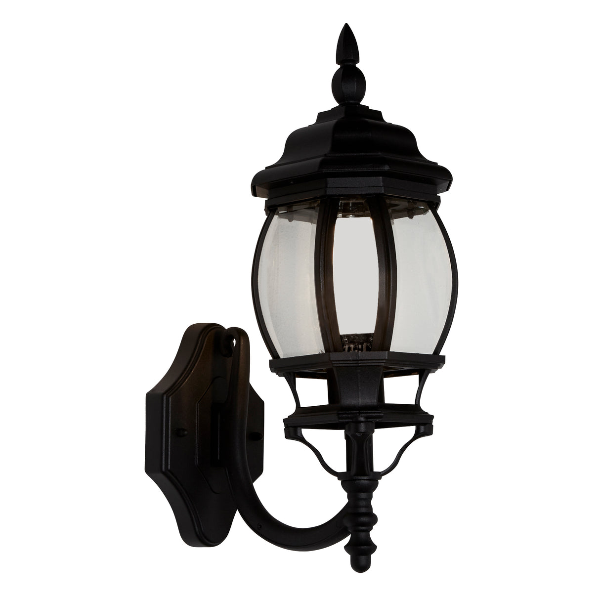 Searchlight Electric Bel Aire Outdoor Wall Light - Black Metal & Clear Glass 7144-1