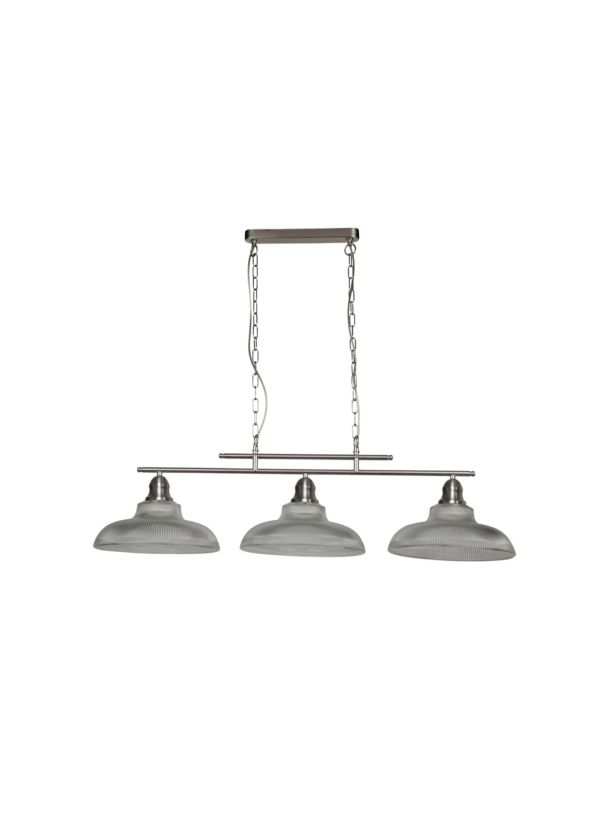 Searchlight Electric Bistro III 3Lt Bar Pendant - Satin Silver Metal 7183-3SS