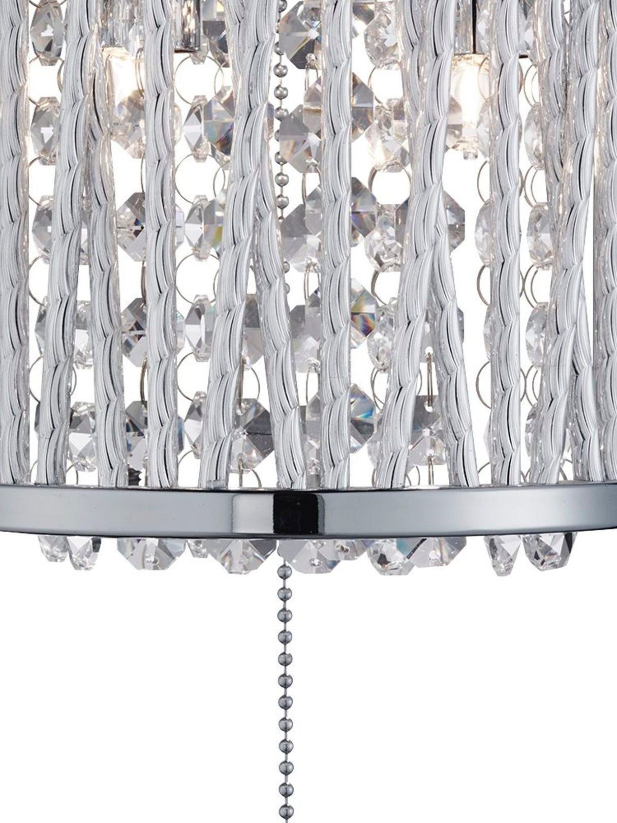 Searchlight Electric Elise 2Lt Wall Light - Chrome Metal & Crystal 7222-2CC