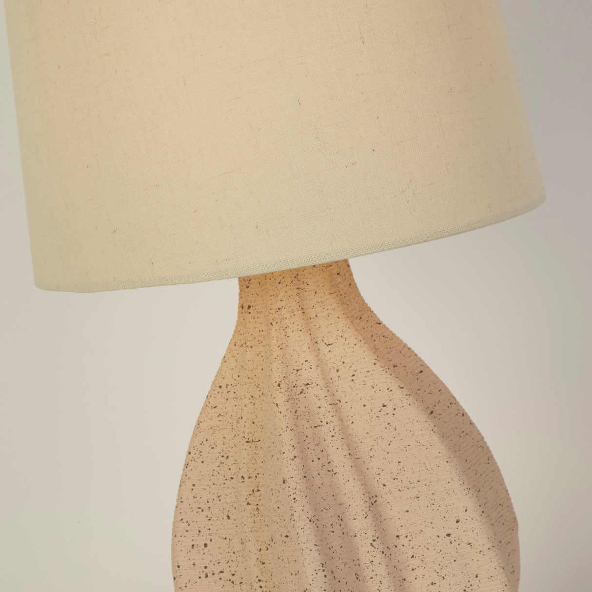 Searchlight Electric Twist 1Lt Table Lamp, Ceramic with Linen Shade 74210CR