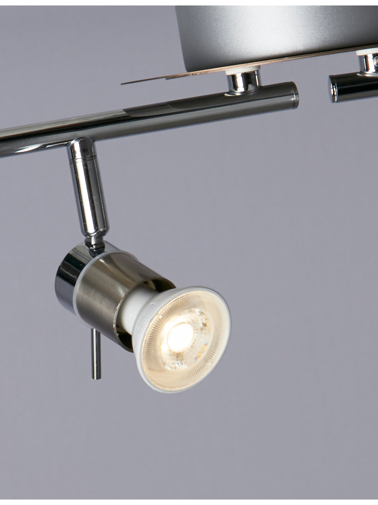 Searchlight Electric Aries 4Lt Split Bar Spotlight - Chrome & Satin Silver Metal 7444CC-LED