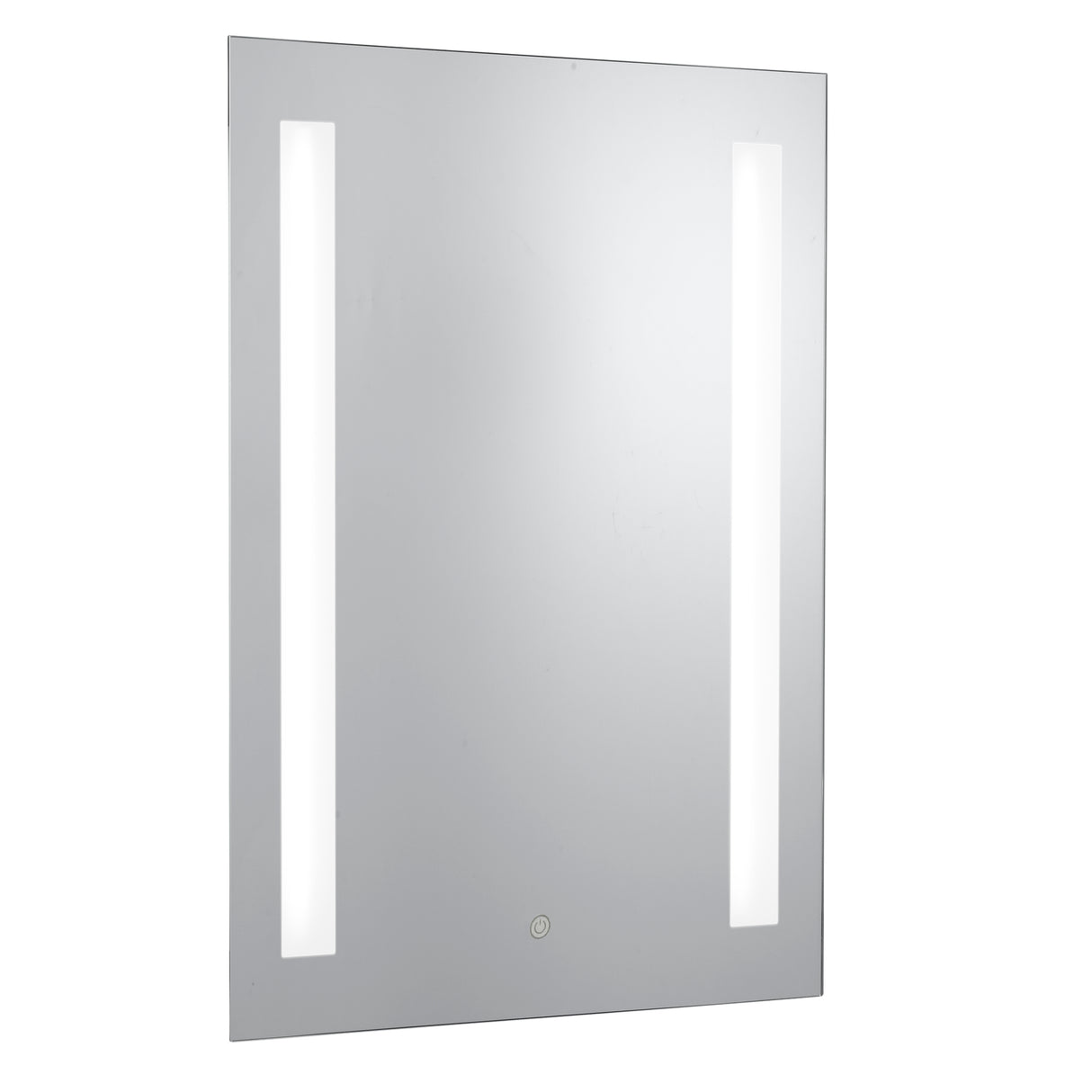 Bathroom Mirror w Shaving Socket - Chrome & Frosted, IP44