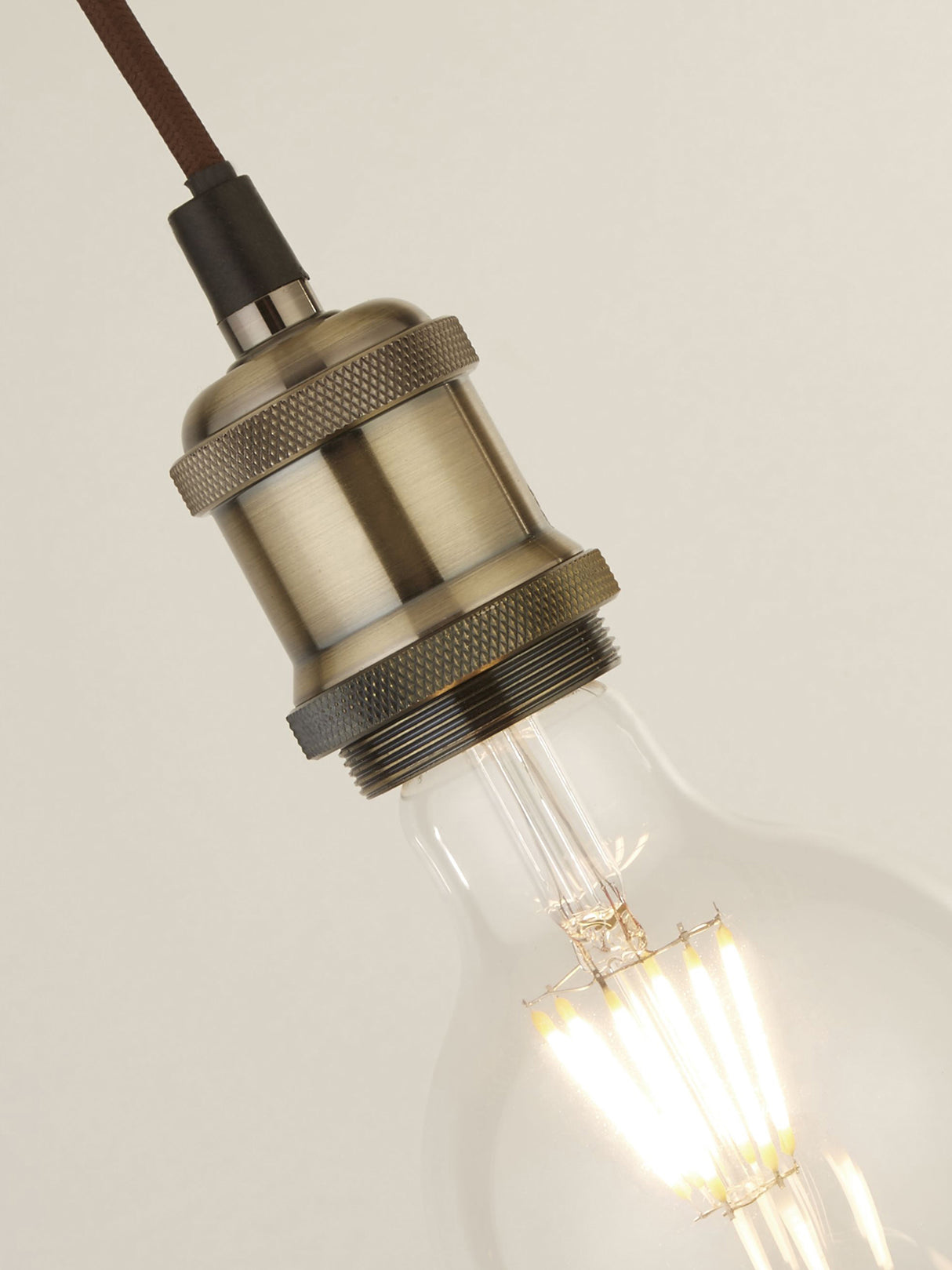 Searchlight Electric Antique Brass 1Lt Cable Suspension 7461AB