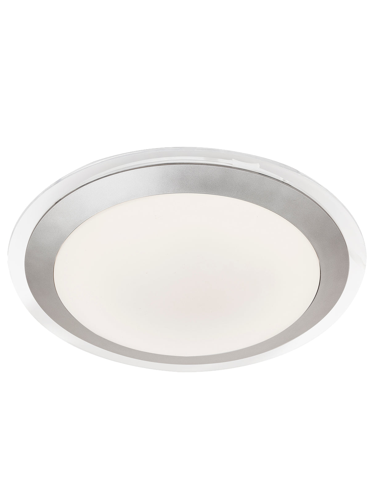 Chester LED Bathroom Flush - Acrylic & Silver Metal, IP44