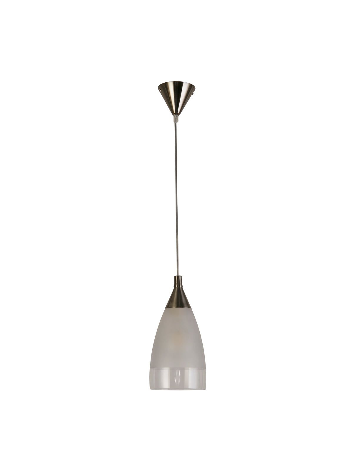 Searchlight Electric Ankara Pendant - Satin Silver & Acid Glass 7702