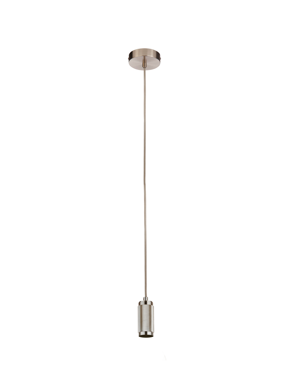 Suspension Cable - Satin Silver Metal & Grey Braided Cable