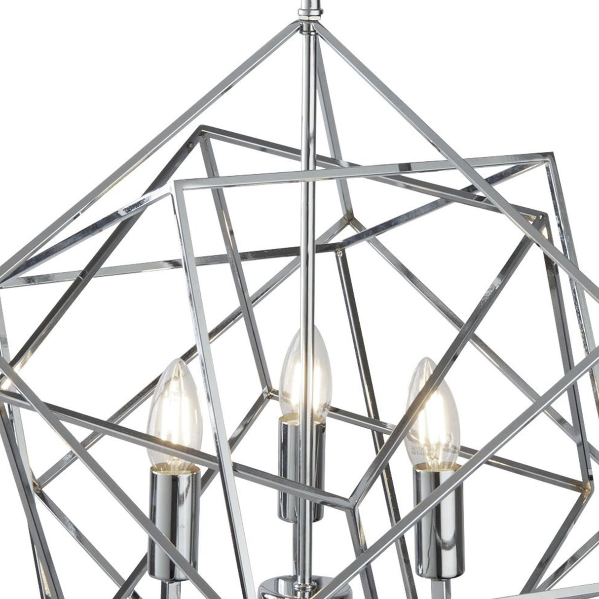 Searchlight Electric Cube 3Lt Pendant - Polished Chrome Metal 7863-3CC