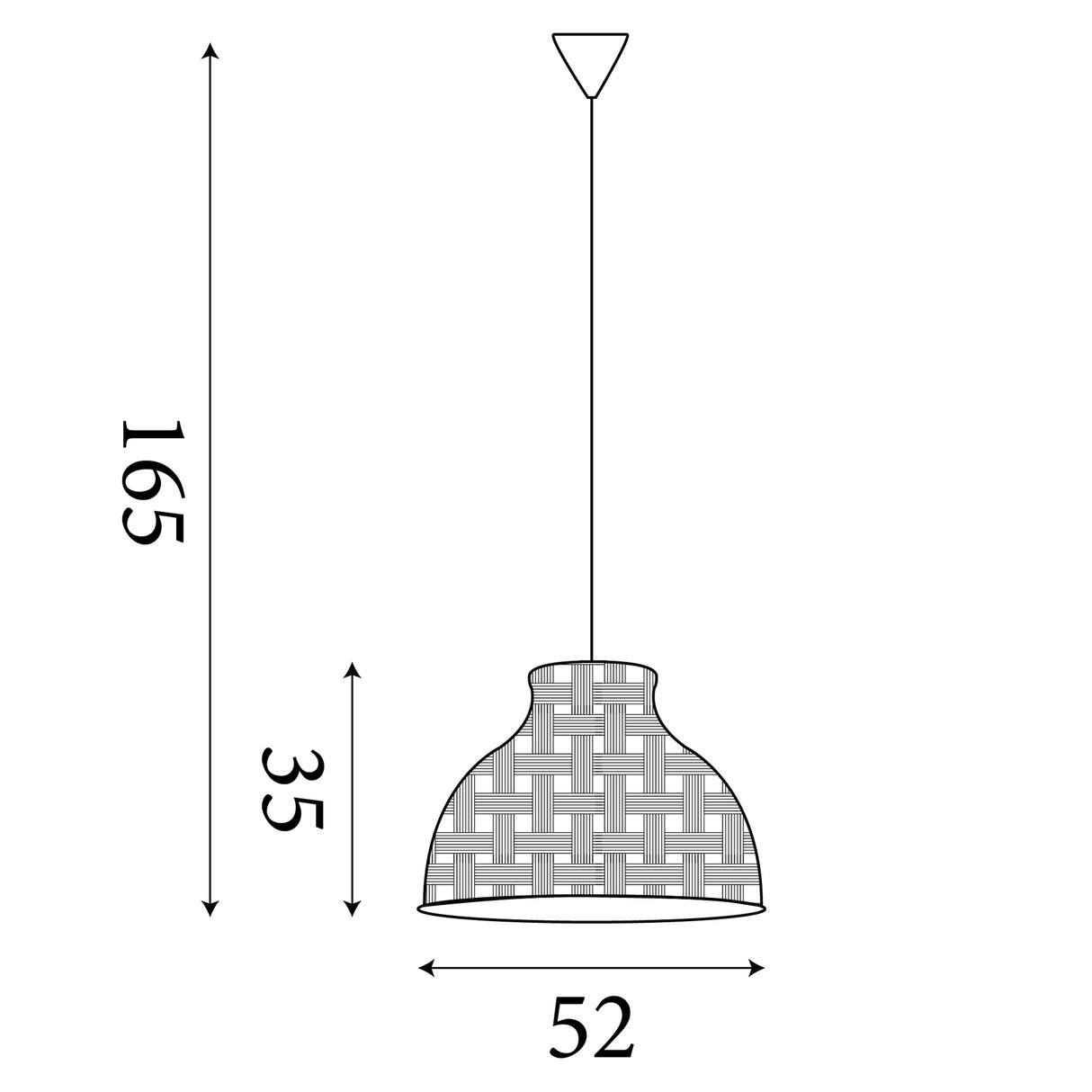Searchlight Electric Bali Pendant - Bamboo 7867CW