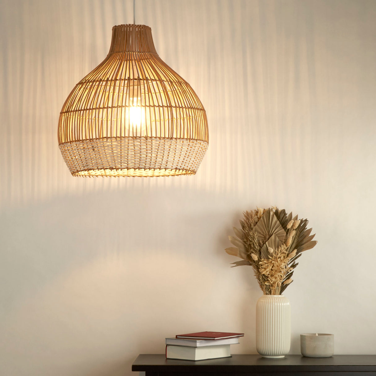Searchlight Electric Bali Pendant - Rattan 7869CW