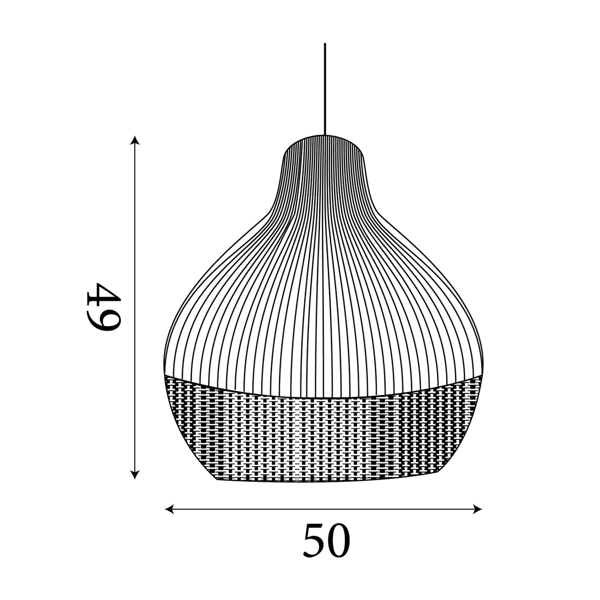 Searchlight Electric Bali Pendant - Rattan 7869CW