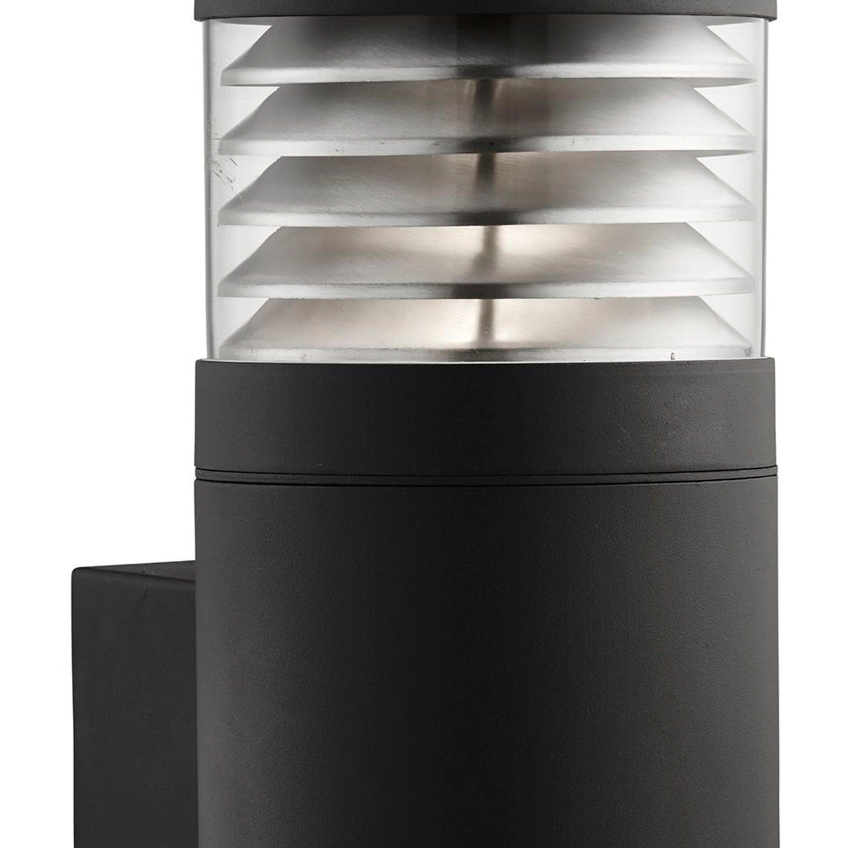 Searchlight Electric Bronx Outdoor Wall Light-Black Metal, Clear Glass & Polycarb 7899BK