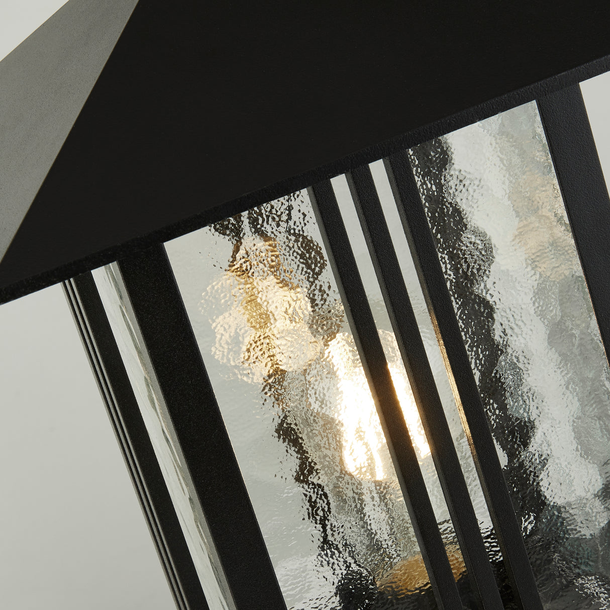 Searchlight Electric Venice Post - Black Metal & Water Glass 7925-450