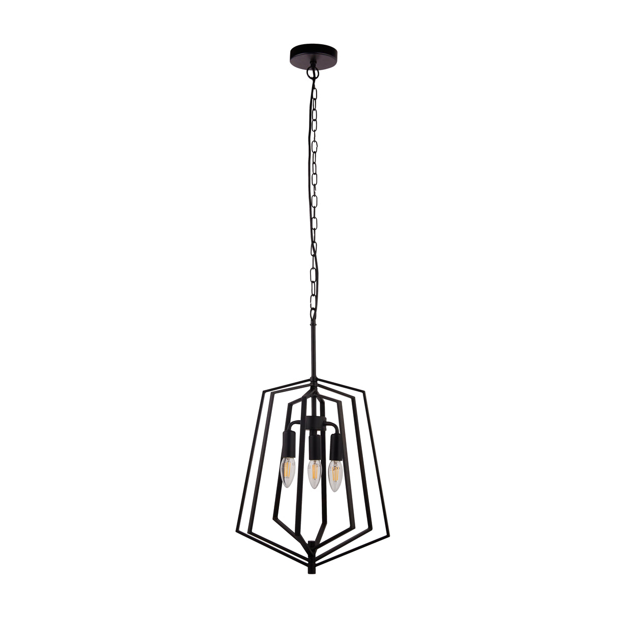 Searchlight Electric Slinky 3Lt Ceiling Pendant - Black Metal 7973BK