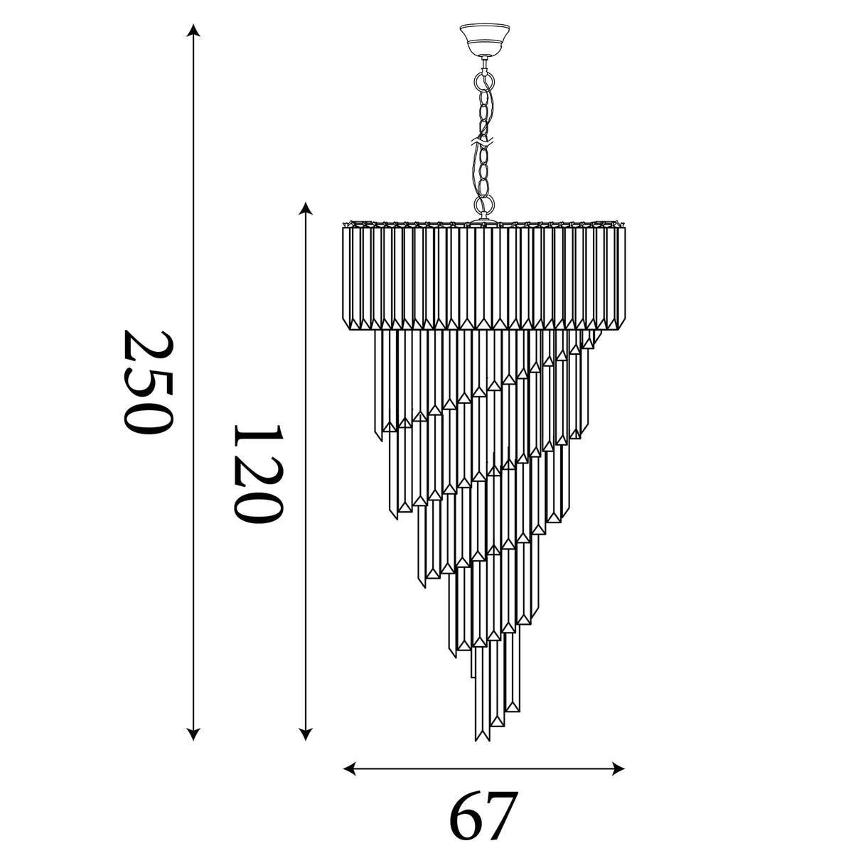 Searchlight Electric Sigma 9Lt Chandelier - Chrome Metal & Acrylic 7999-9CC