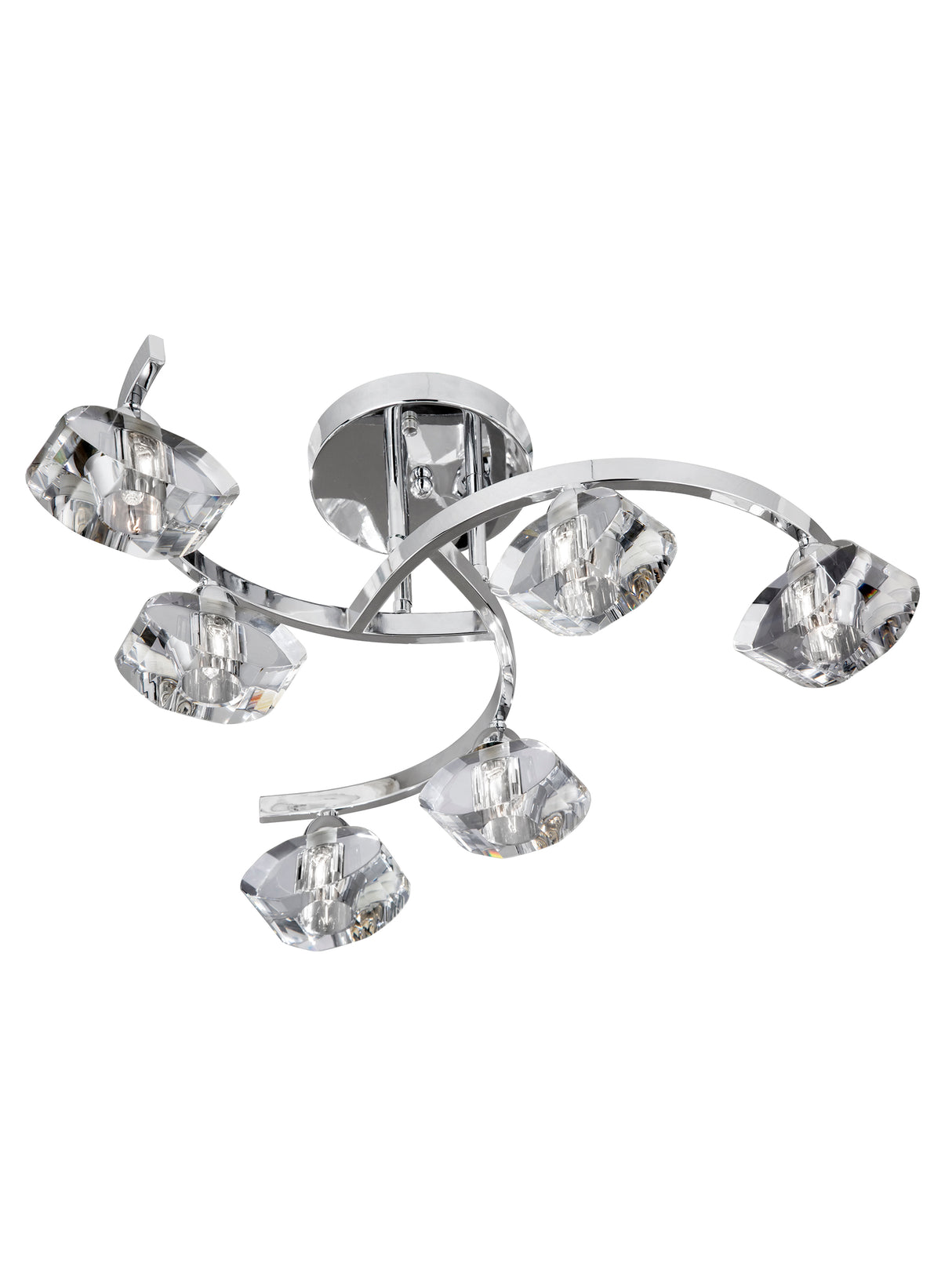 Sculptured Ice II 6Lt Flush - Chrome & Glass