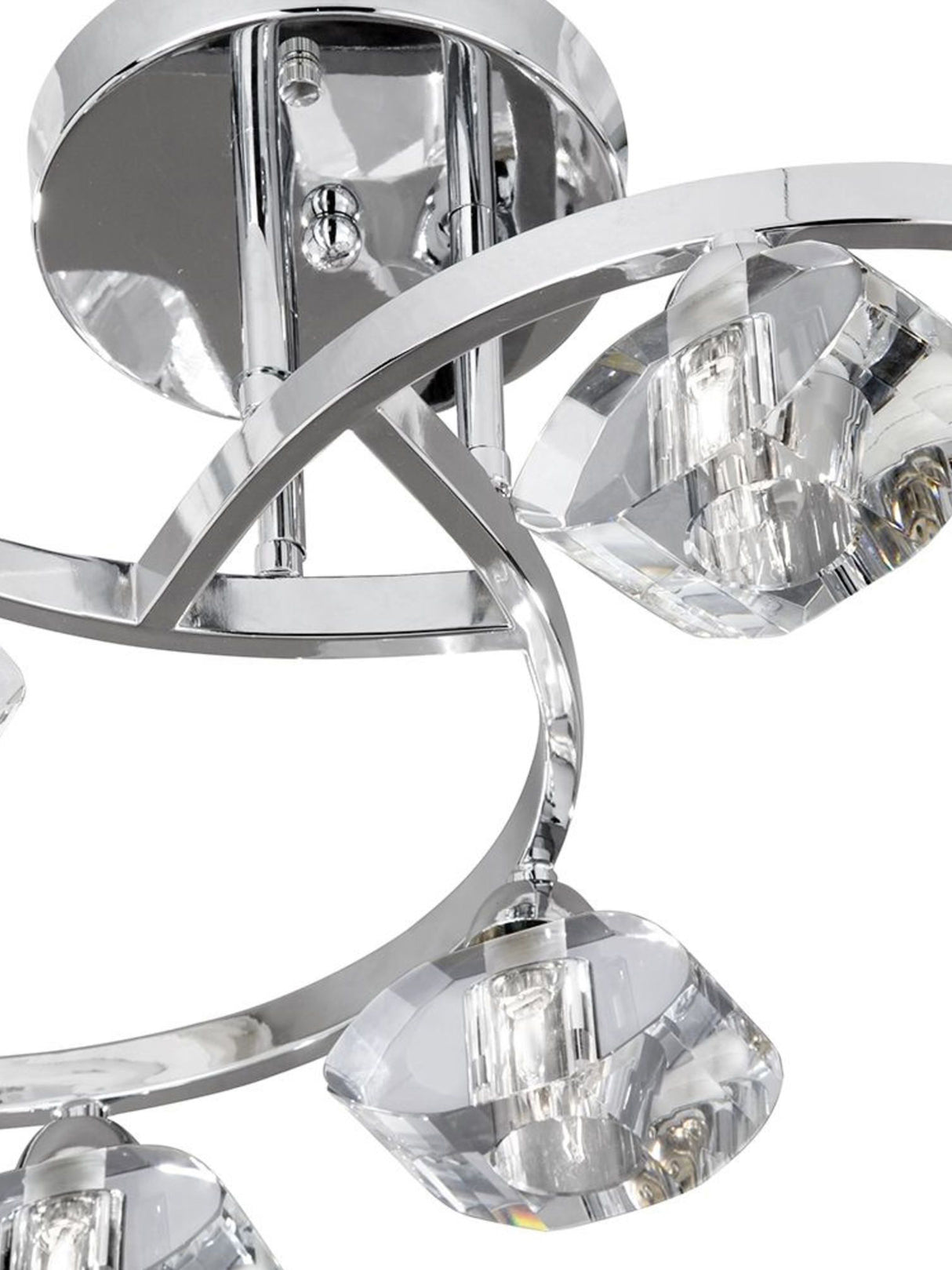 Searchlight Electric Sculptured Ice II 6Lt Flush - Chrome & Glass 8086-6CC