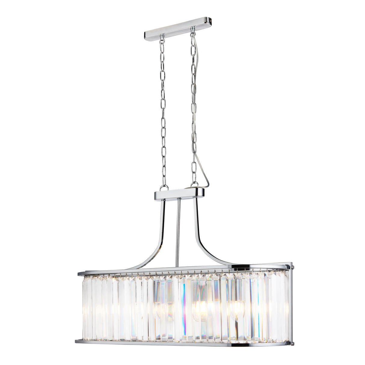 Victoria 5Lt Pendant - Chrome Metal & Clear Crystal