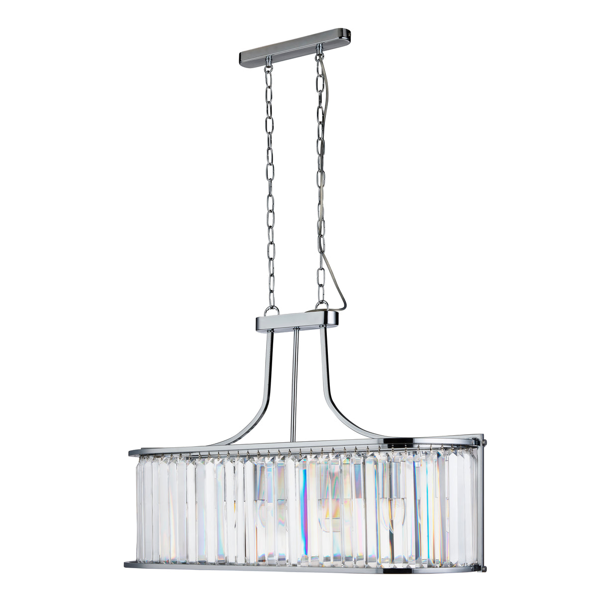 Searchlight Electric Victoria 5Lt Pendant - Chrome Metal & Clear Crystal 8095-5CC