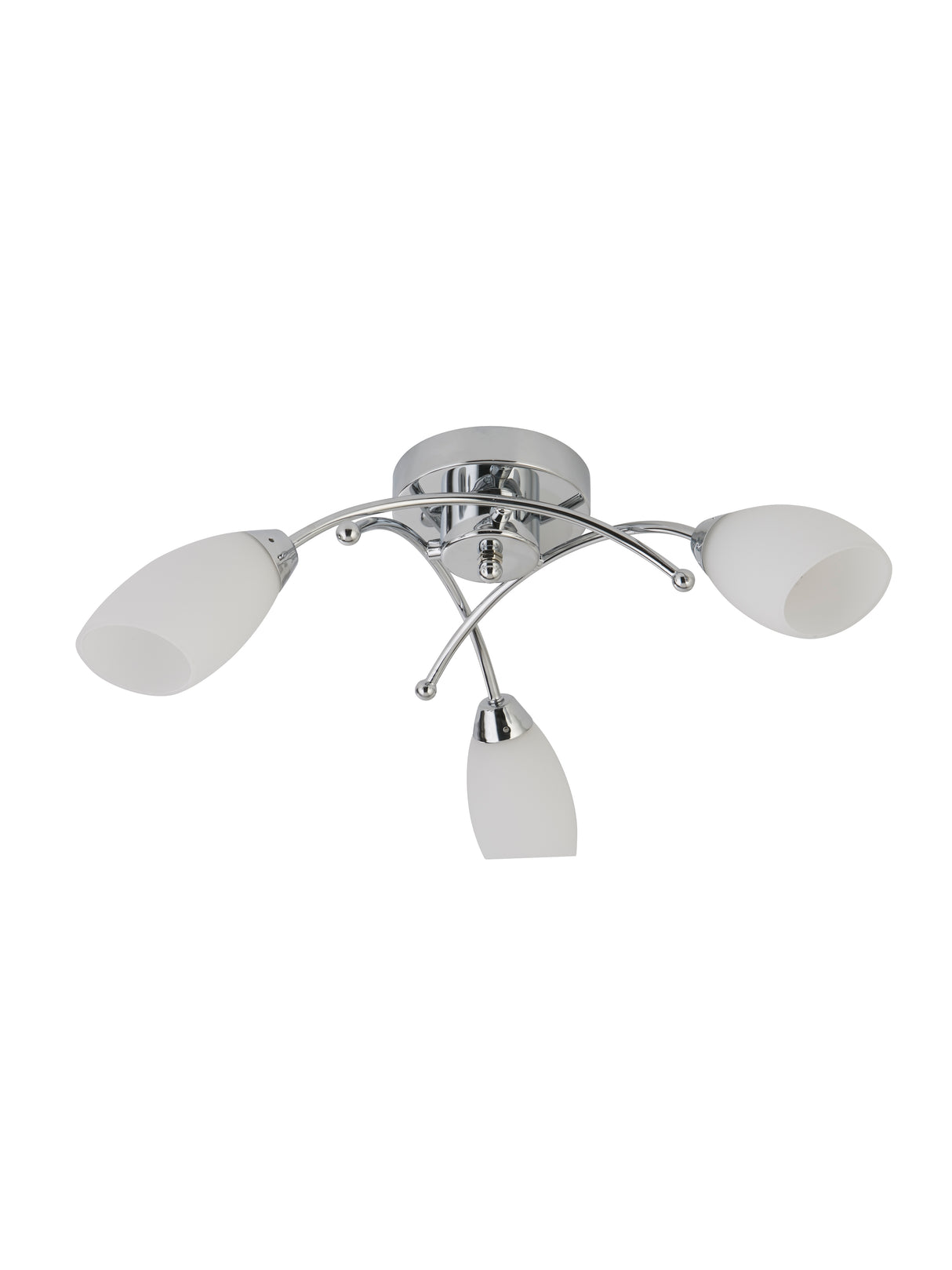 Searchlight Electric Opera 3Lt Flush -Chrome Metal & Opal Glass 8183-3CC