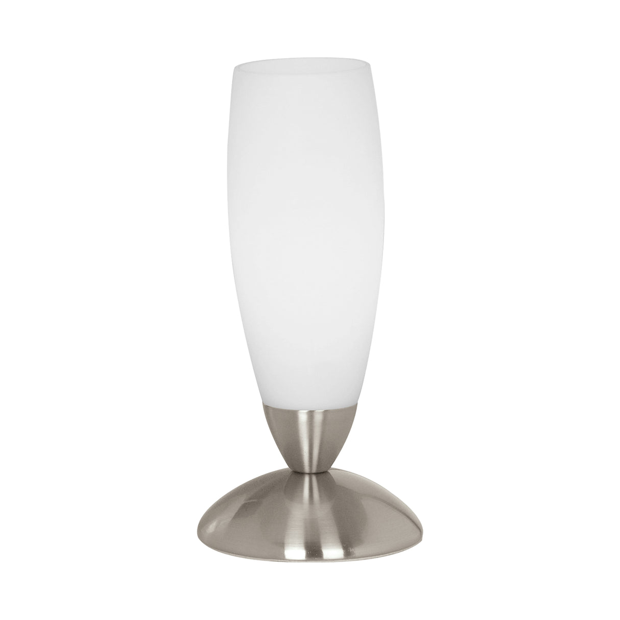 Eglo EU SLIM Table Light – Satin Nickel Steel, White Glass Shade, E14, Modern Indoor Table Lamp