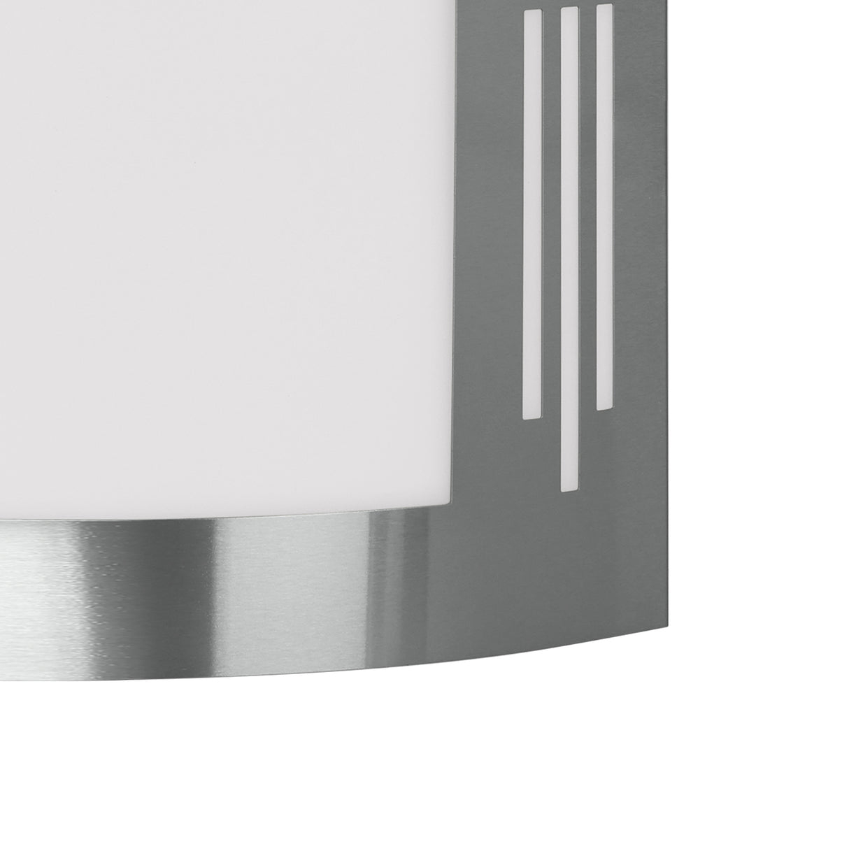 Eglo EU CITY Outdoor Wall Light – Stainless Steel, White Diffuser, E27, IP44 Exterior Lighting