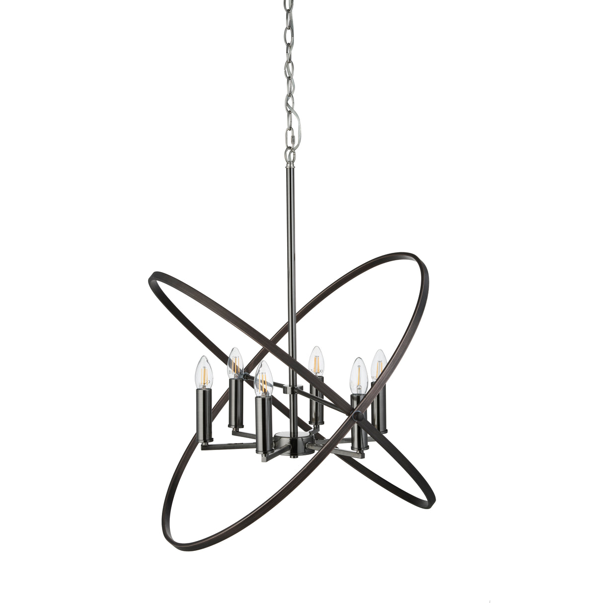 Searchlight Electric Hoopla 6Lt Pendant - Pewter Metal 8246-6PW