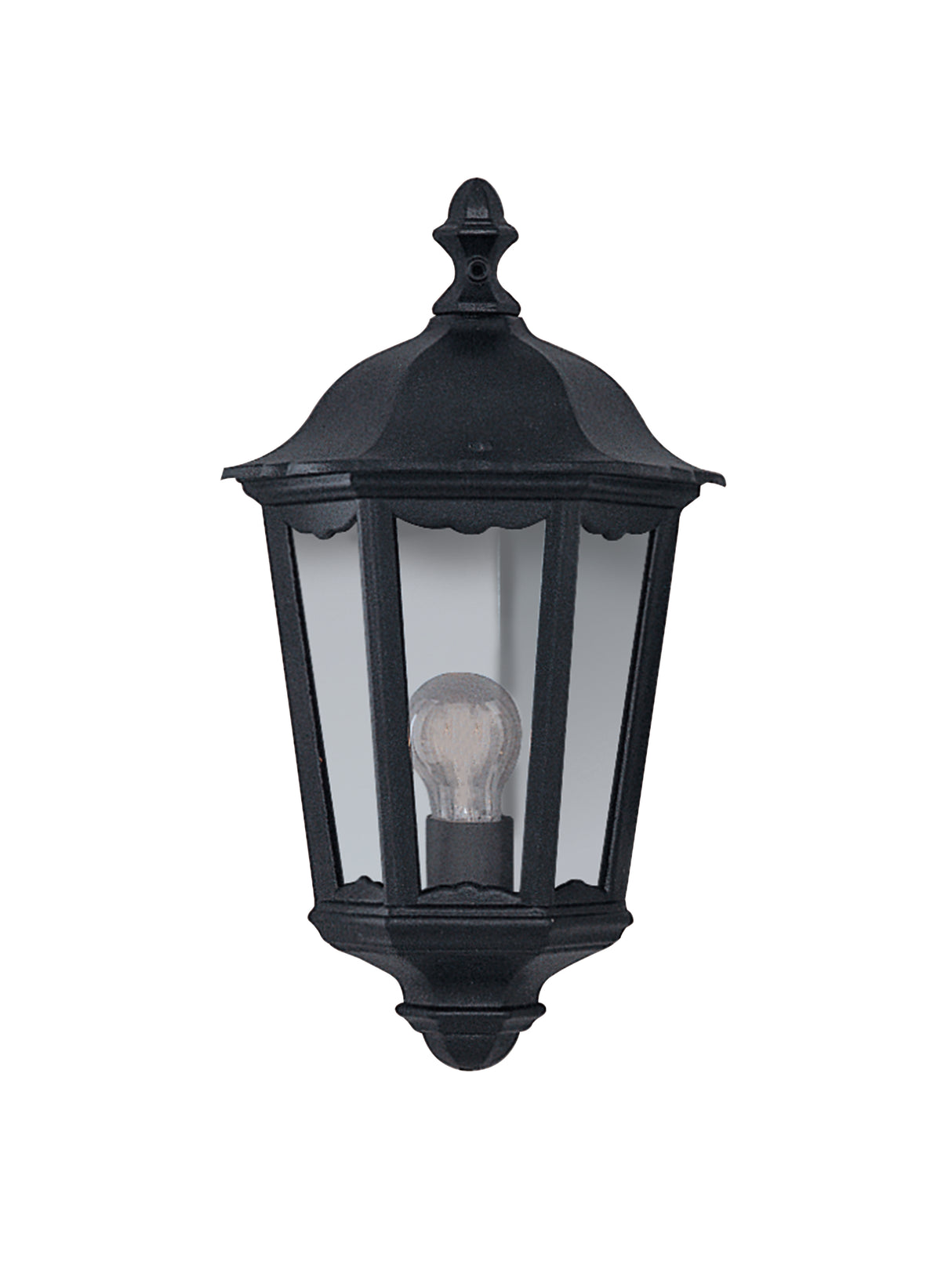 Searchlight Electric Alex Outdoor Wall Light - Black Metal & Glass 82505BK