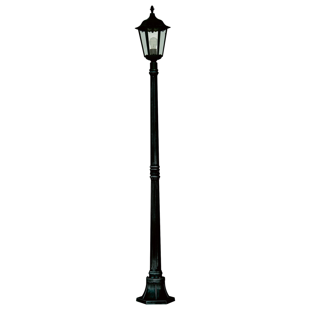 Searchlight Electric Alex 183cm Outdoor Post - Silk Black Metal & Glass, IP44 82508BK