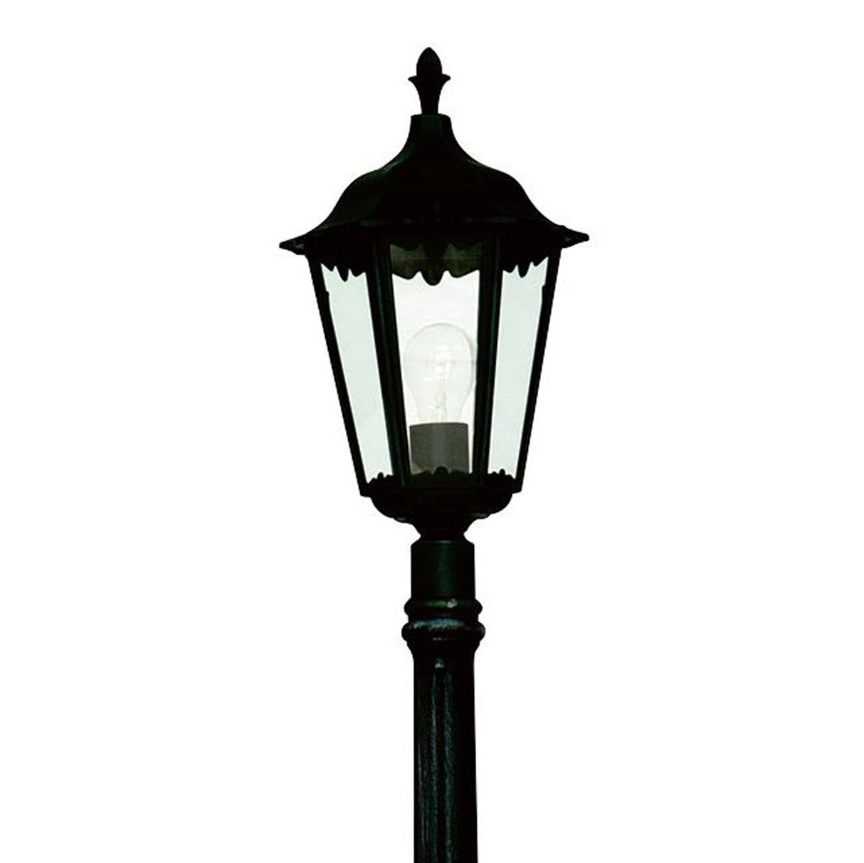Searchlight Electric Alex 183cm Outdoor Post - Silk Black Metal & Glass, IP44 82508BK
