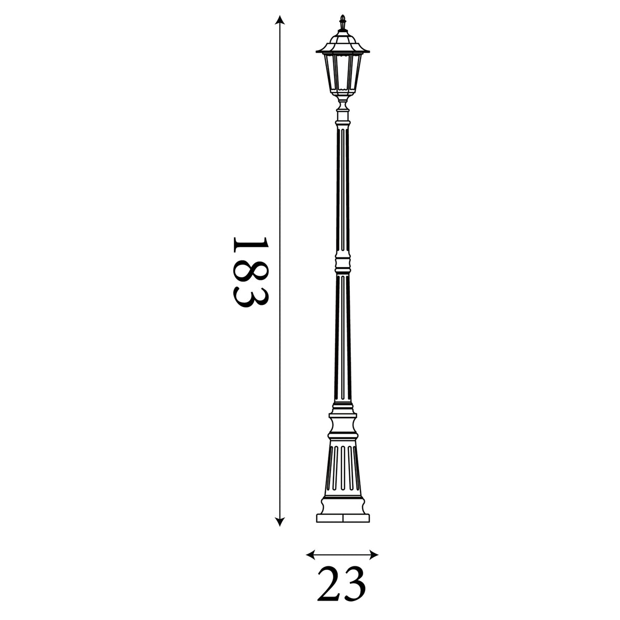 Searchlight Electric Alex 183cm Outdoor Post - Silk Black Metal & Glass, IP44 82508BK