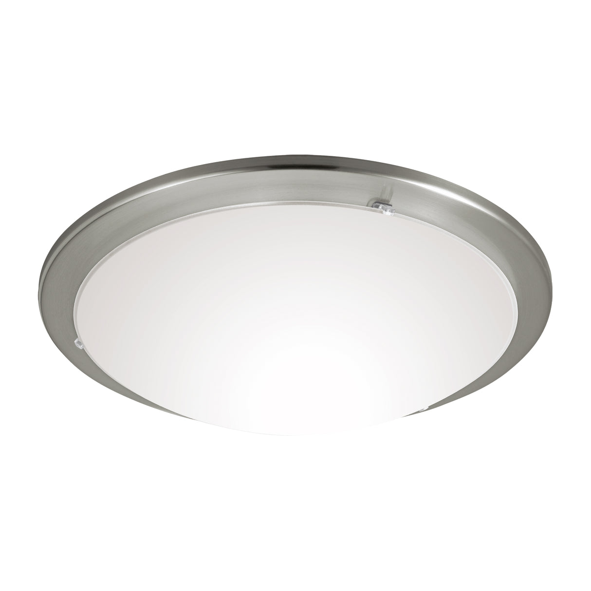 Eglo EU PLANET Wall or Ceiling Light – Satin Nickel Steel with Satin Glass Shade, E27, Indoor Lighting