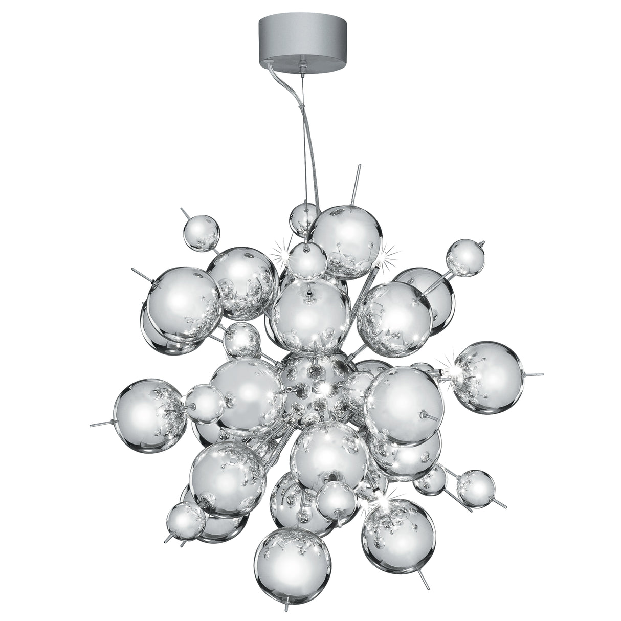 Molecule 12Lt Pendant - Polished Chrome Metal & Glass