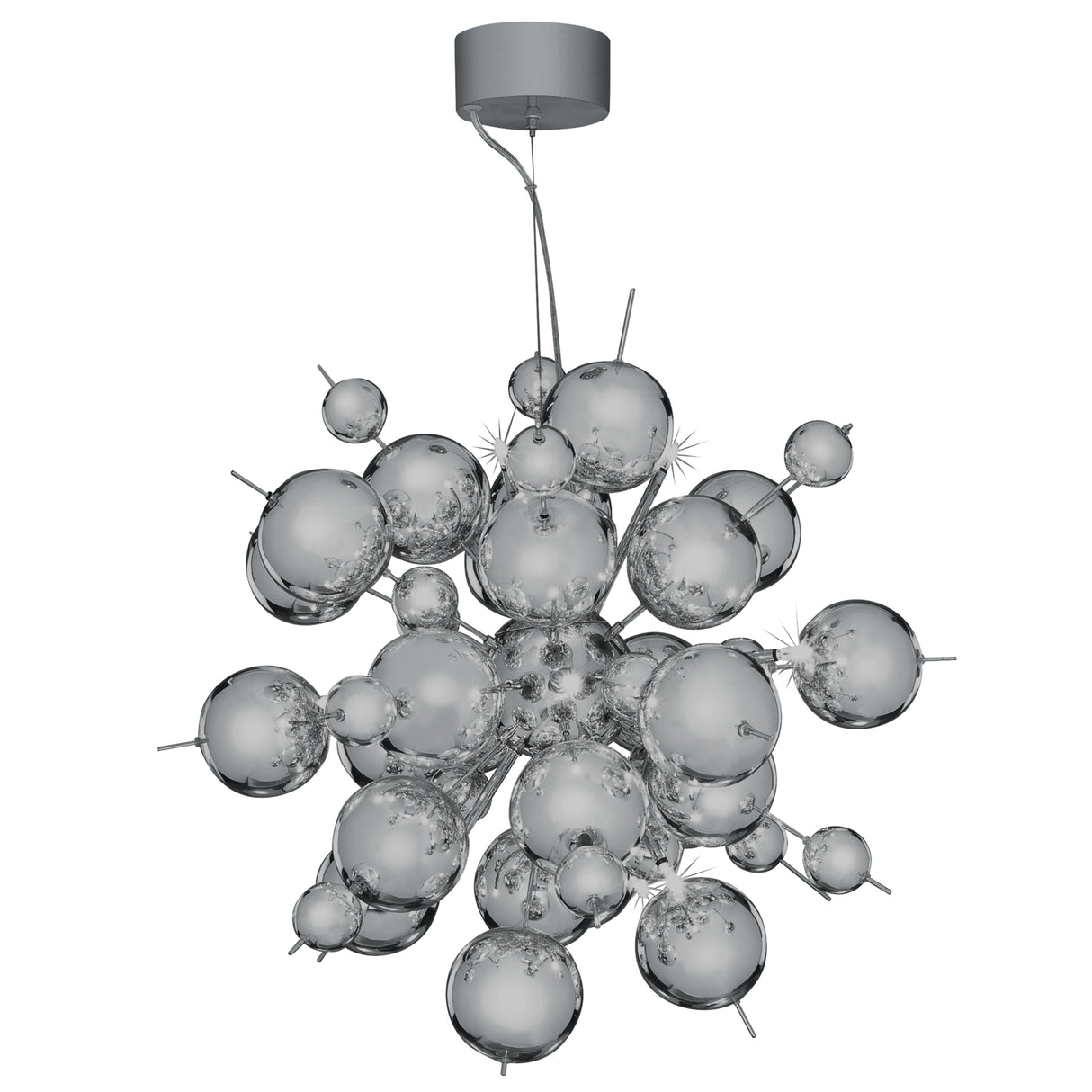 Searchlight Electric Molecule 12Lt Pendant - Polished Chrome Metal & Glass 8312-12CC