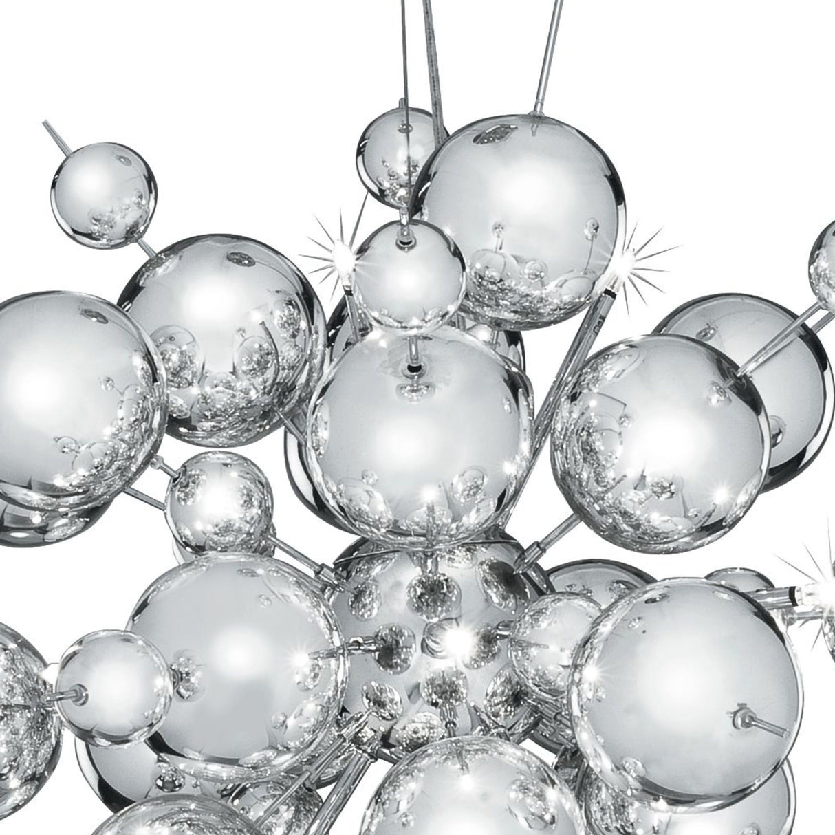 Searchlight Electric Molecule 12Lt Pendant - Polished Chrome Metal & Glass 8312-12CC