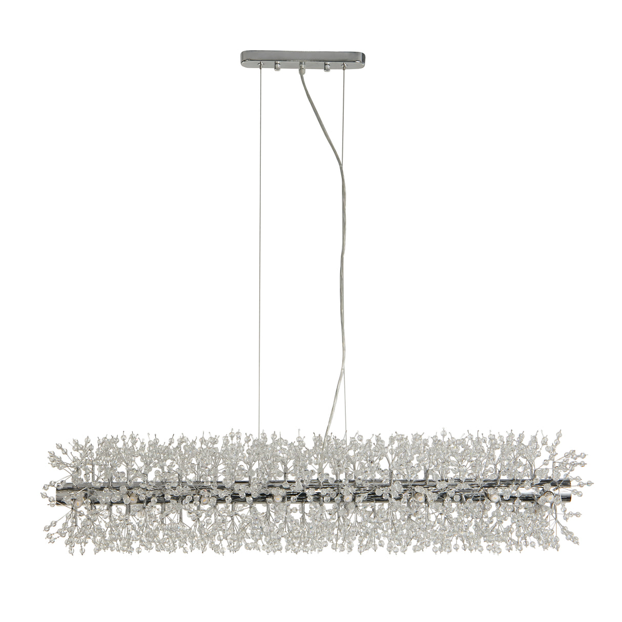 Searchlight Electric Sunburst 16Lt Bar Pendant - Chrome Metal & Glass Beads 83420-16CC
