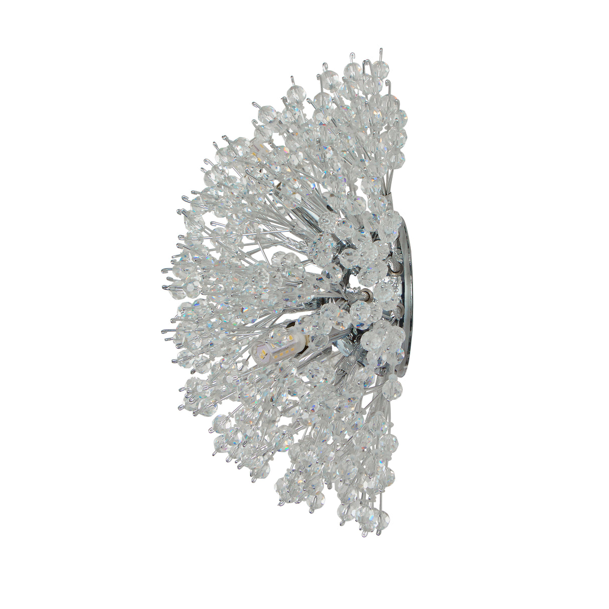 Searchlight Electric Sunburst 3Lt Wall light - Chrome Metal & Glass Beads 83420-3CC