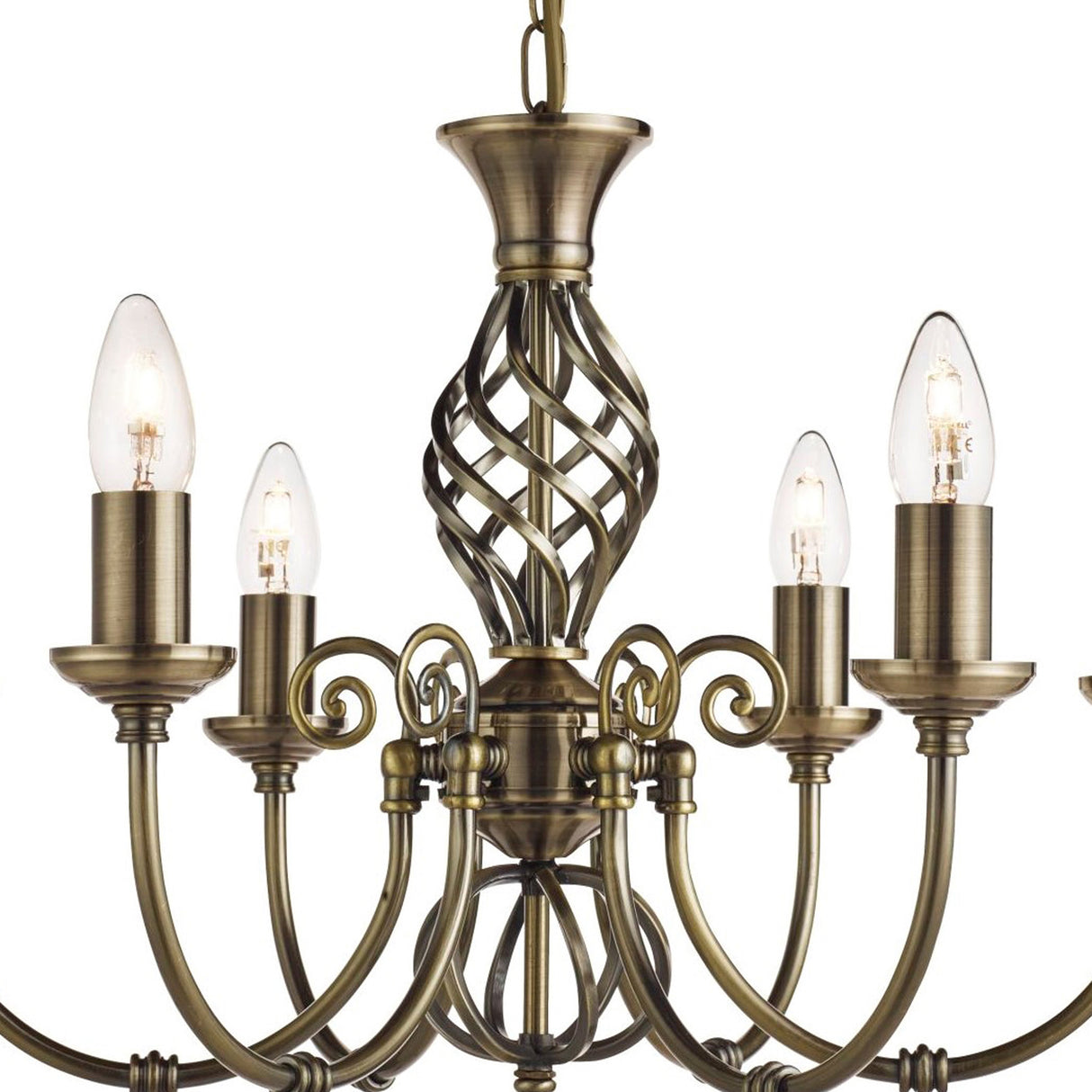 Searchlight Electric Zanzibar 6Lt Pendant - Antique Brass Metal 8396-6