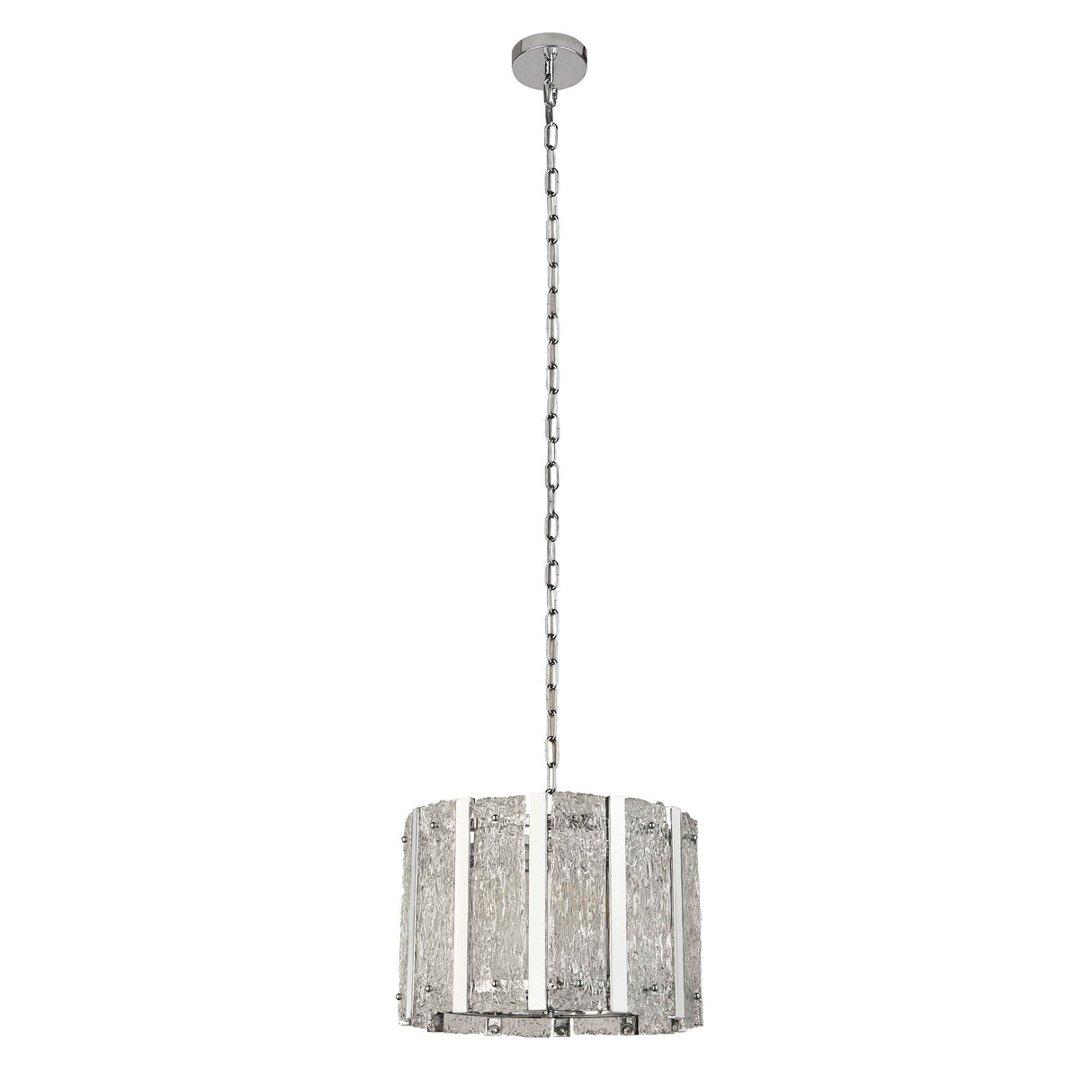 Searchlight Electric Alexandra 5Lt Pendant - Satin Silver & Aquatex Glass 8405-5SS