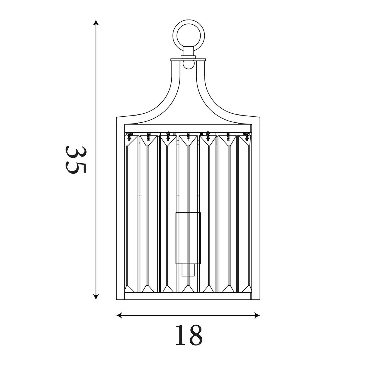 Searchlight Electric Victoria Wall Light - Antique Brass Metal & Clear Crystal 8571AB