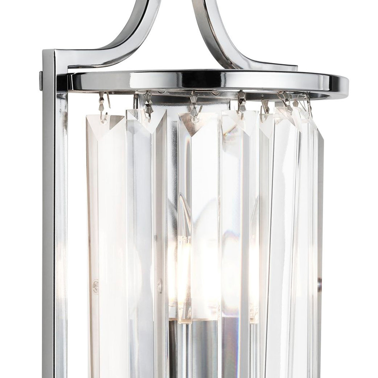 Searchlight Electric Victoria Wall Light - Chrome Metal & Clear Crystal 8571CC