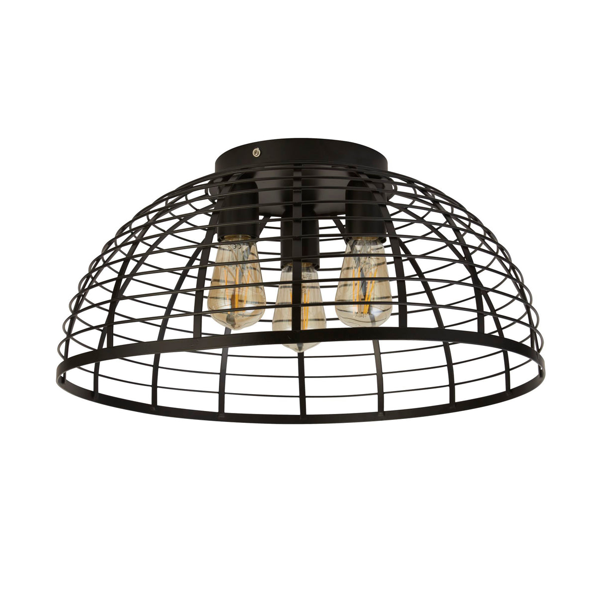 Searchlight Electric Vision Cage 3Lt Flush - Matt Black Metal 85981-3BK