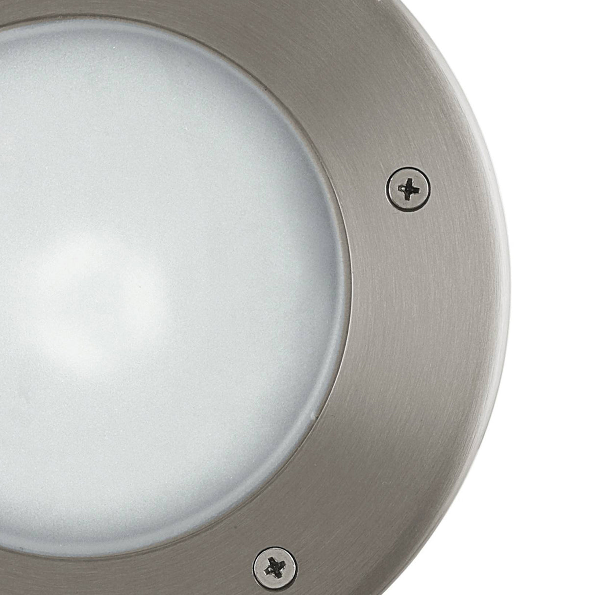 Eglo EU Riga 3 Stainless Steel Integrated LED Outdoor Recessed Ground Light, (D) 17cm