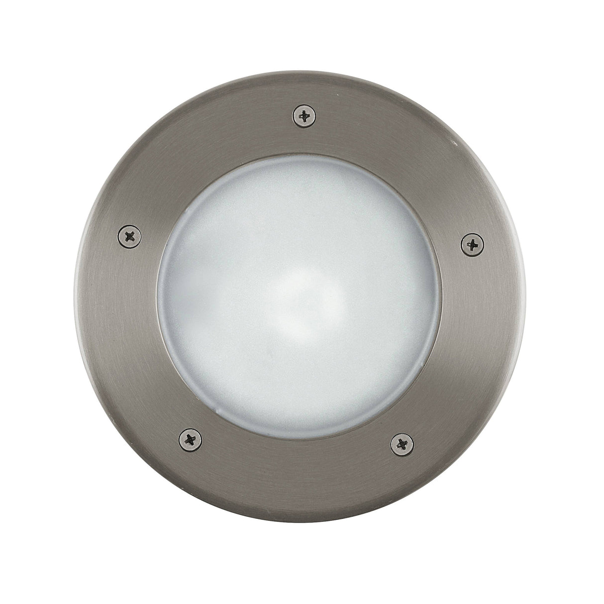 Eglo EU Riga 3 Stainless Steel Integrated LED Outdoor Recessed Ground Light, (D) 17cm
