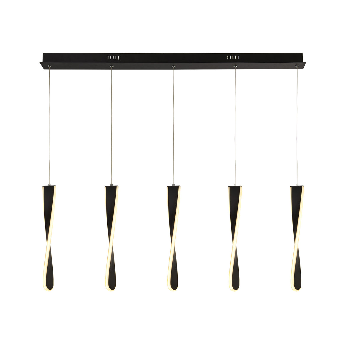 Paddle 5Lt Bar Pendant - Black Metal & Opal Silicon