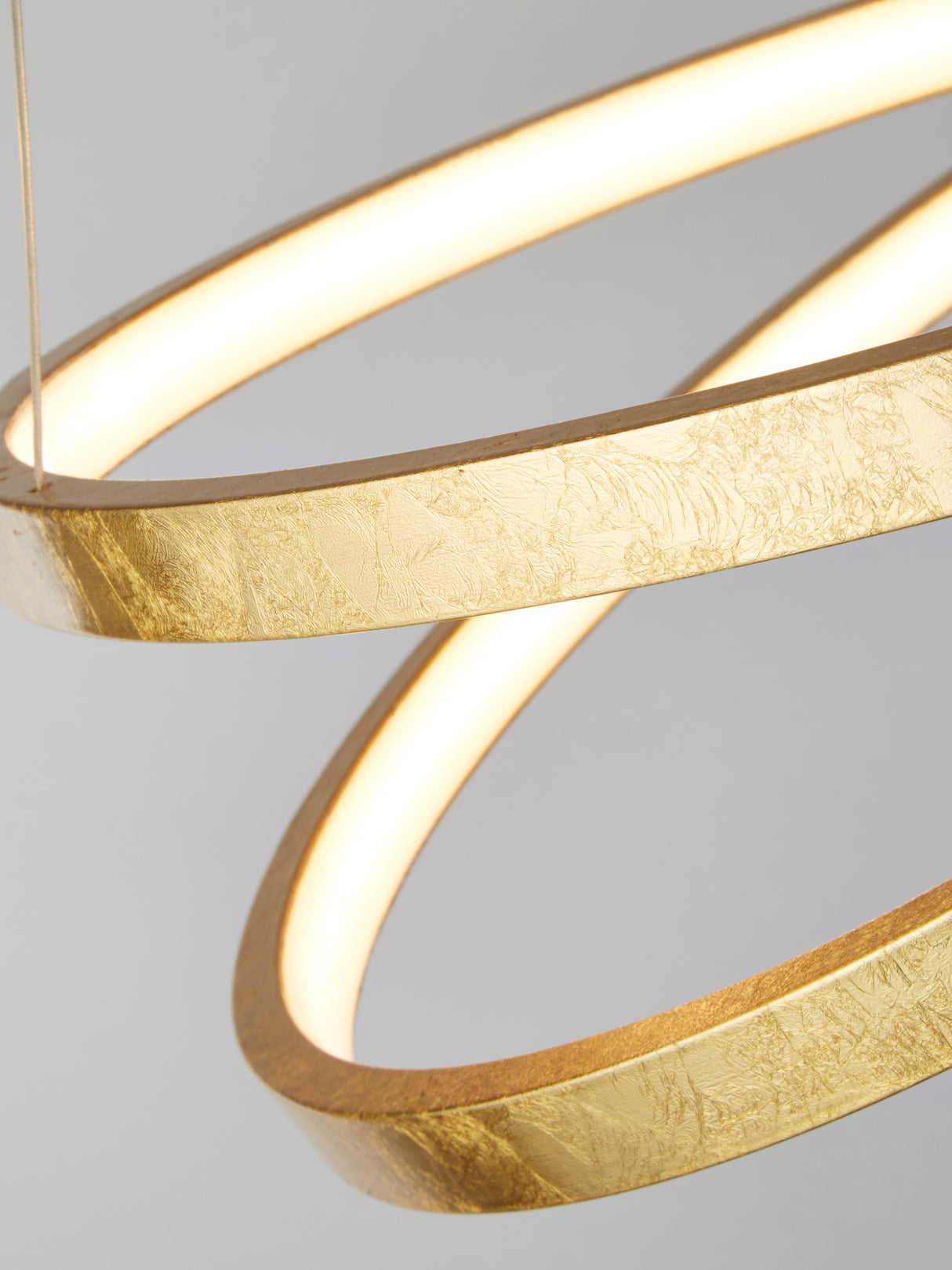 Searchlight Electric Float Pendant - Gold Leaf Metal & Opal 8761GO