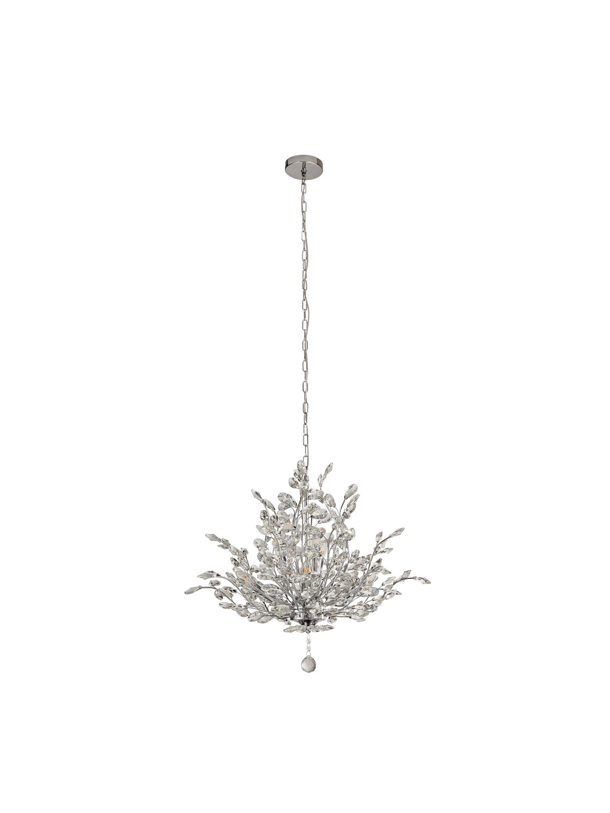 Searchlight Electric Bouquet 7Lt Pendant - Chrome Metal & Crystal 8807-7CC