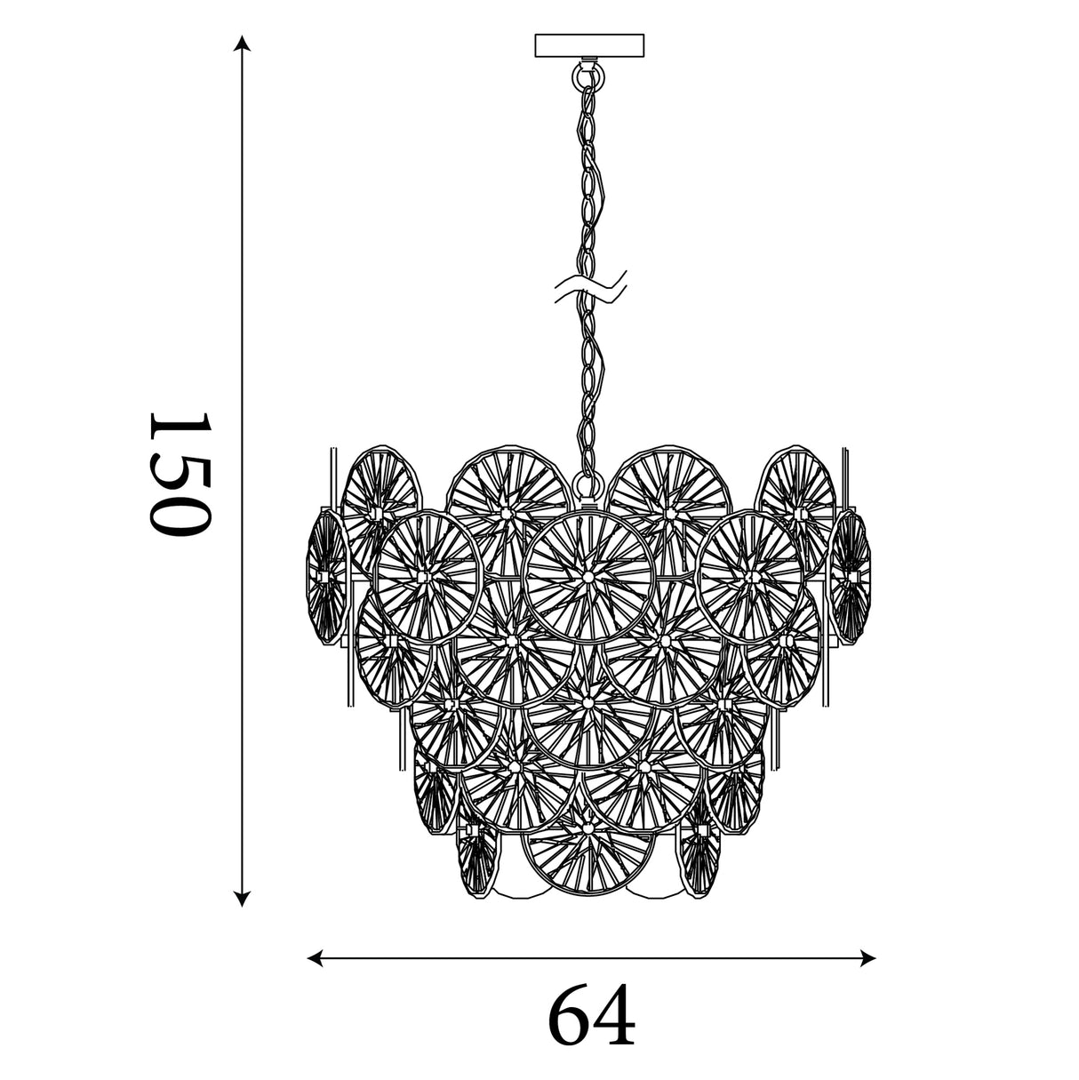 Searchlight Electric Wagon Wheel 9Lt Pendant - Bronze Metal, Clear & Amber Glass 88210-9BZ