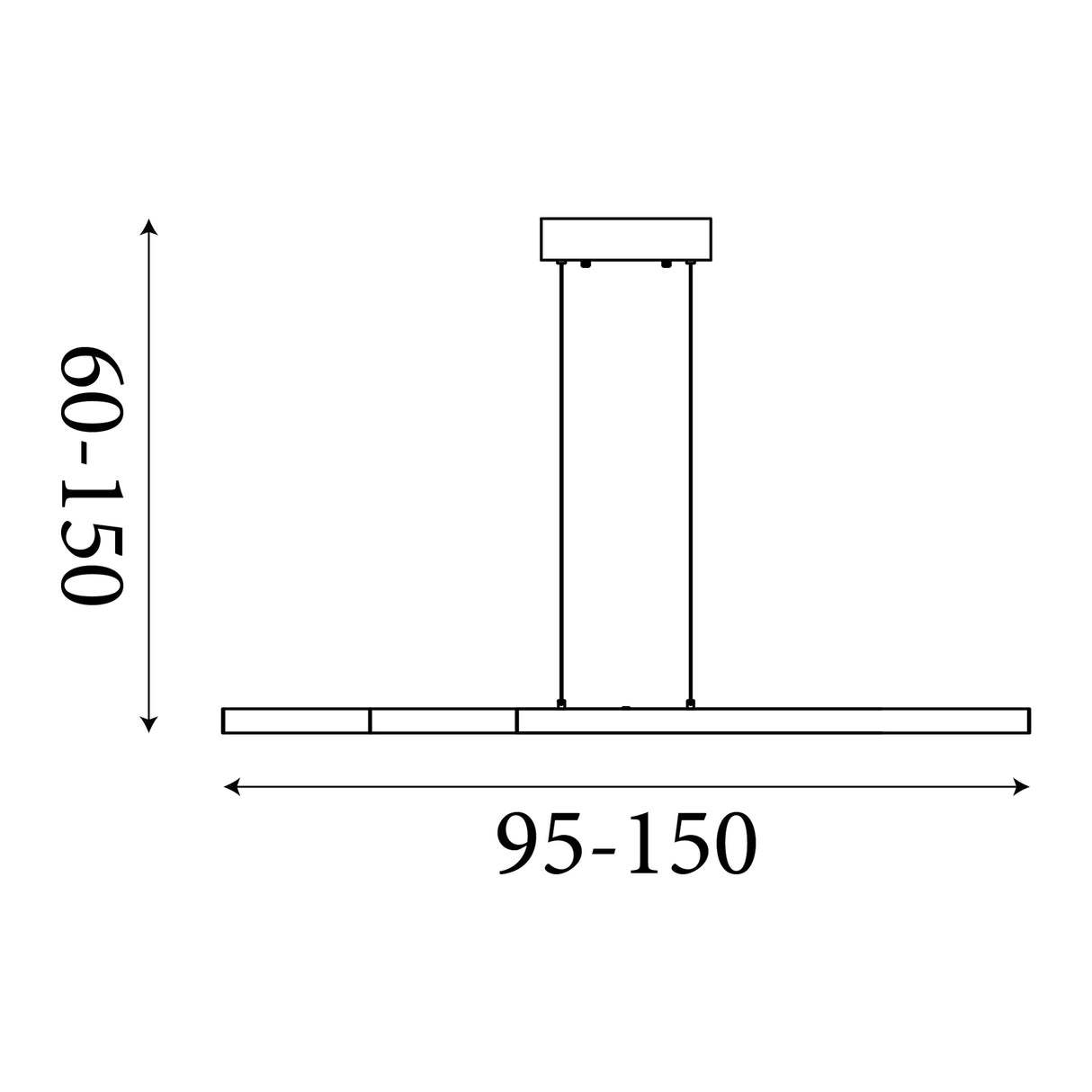 Searchlight Electric Linear LED Pendant, Black 88520BK