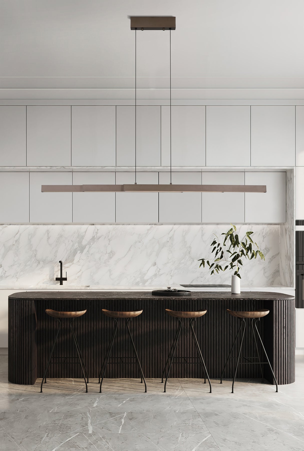 Searchlight Electric Linear LED Pendant, Latte 88520LT