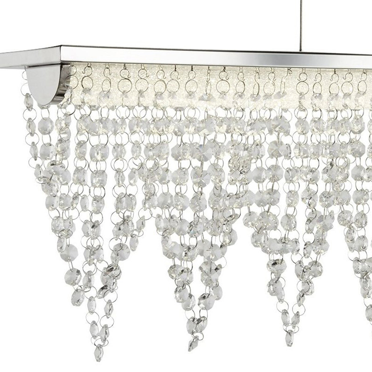Searchlight Electric Drape LED Bar Pendant - Chrome Metal & Clear Crystal 8857CC
